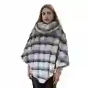 Abrigo Capa Lourie Cuello Alto Poncho Matrimonio Fiesta Casual Gris