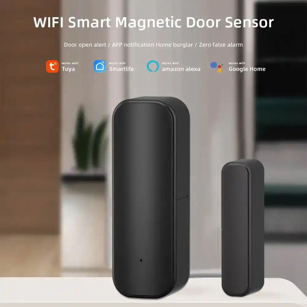 Sensor Seguridad Wifi Puerta Ventana Inteligente Domótica Negro