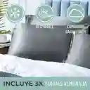 Funda Almohada Satin Tipo Seda Set X 3 Gris Oscuro 50x76cm