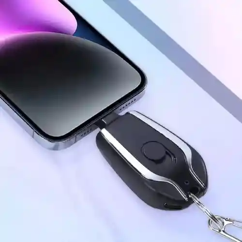Llavero Cargador De Emergencia Portátil Tipo C Power Bank Rosado