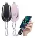 Llavero Cargador De Emergencia Portátil Tipo C Power Bank Rosado