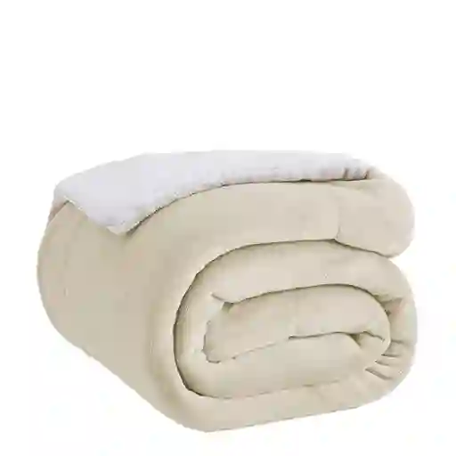 Cobija Térmica Ovejera Cama Sencilla/semidoble Beige