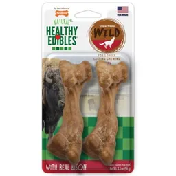 Snack Para Perro Nylabone He Dog Snack Wild Hueso Bisonte 2 Unds 96 Gr