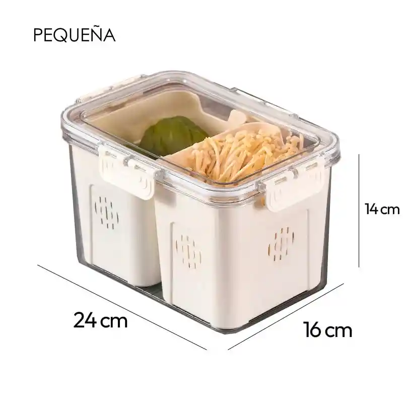 Caja Hermetica Para Almacenamiento De Alimentos 2 Espacios