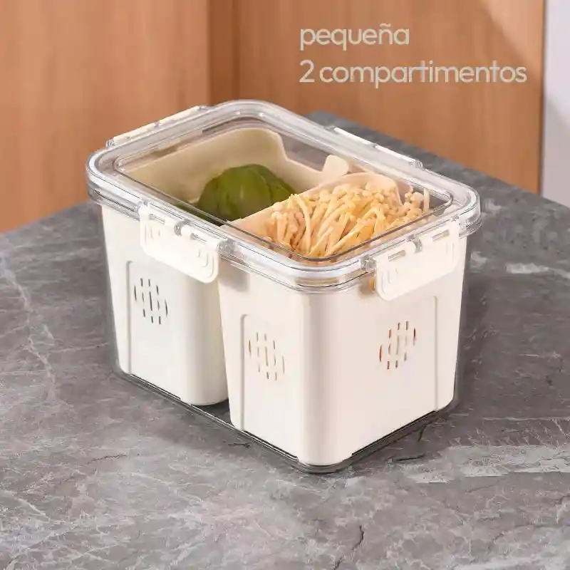 Caja Hermetica Para Almacenamiento De Alimentos 2 Espacios