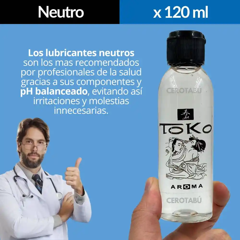 Lubricante Gel Neutro Natural A Base De Agua Toko 120ml