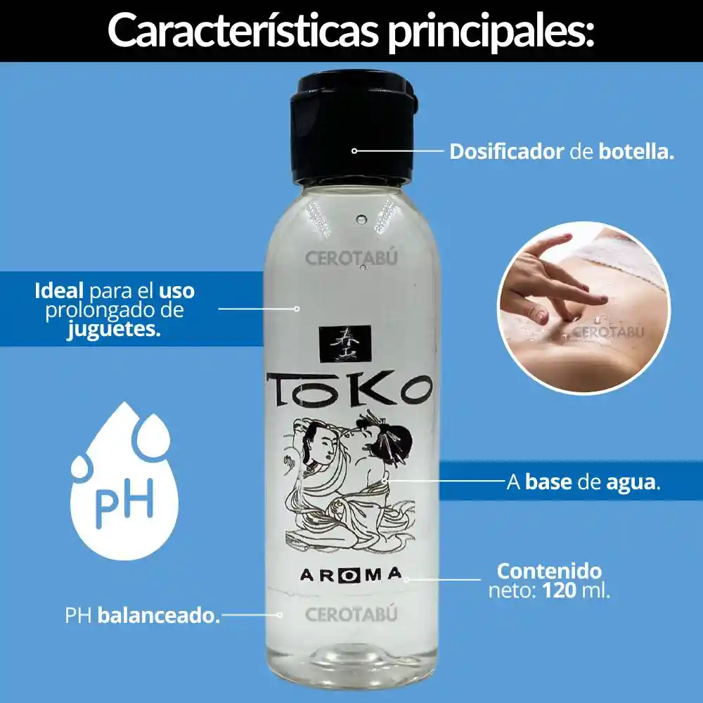 Lubricante Gel Neutro Natural A Base De Agua Toko 120ml