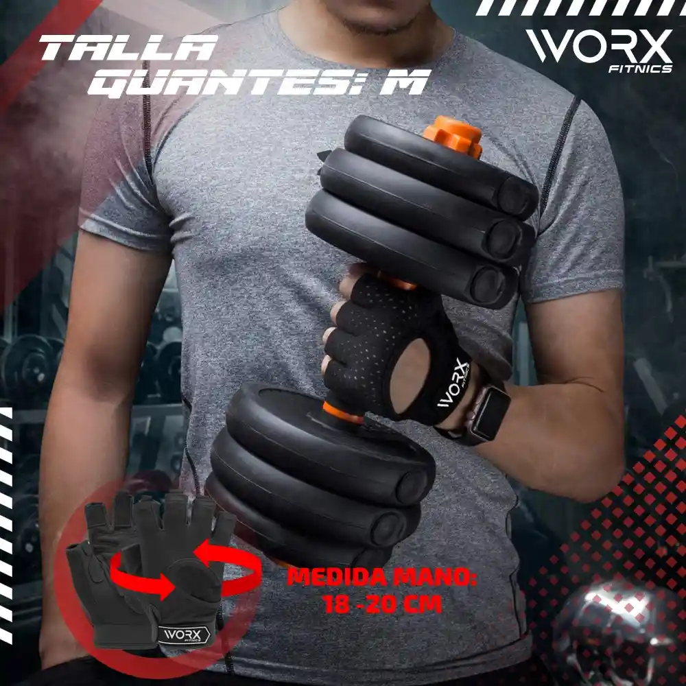 Guantes Gym Worx Entrenamiento Levantamiento Pesas - M