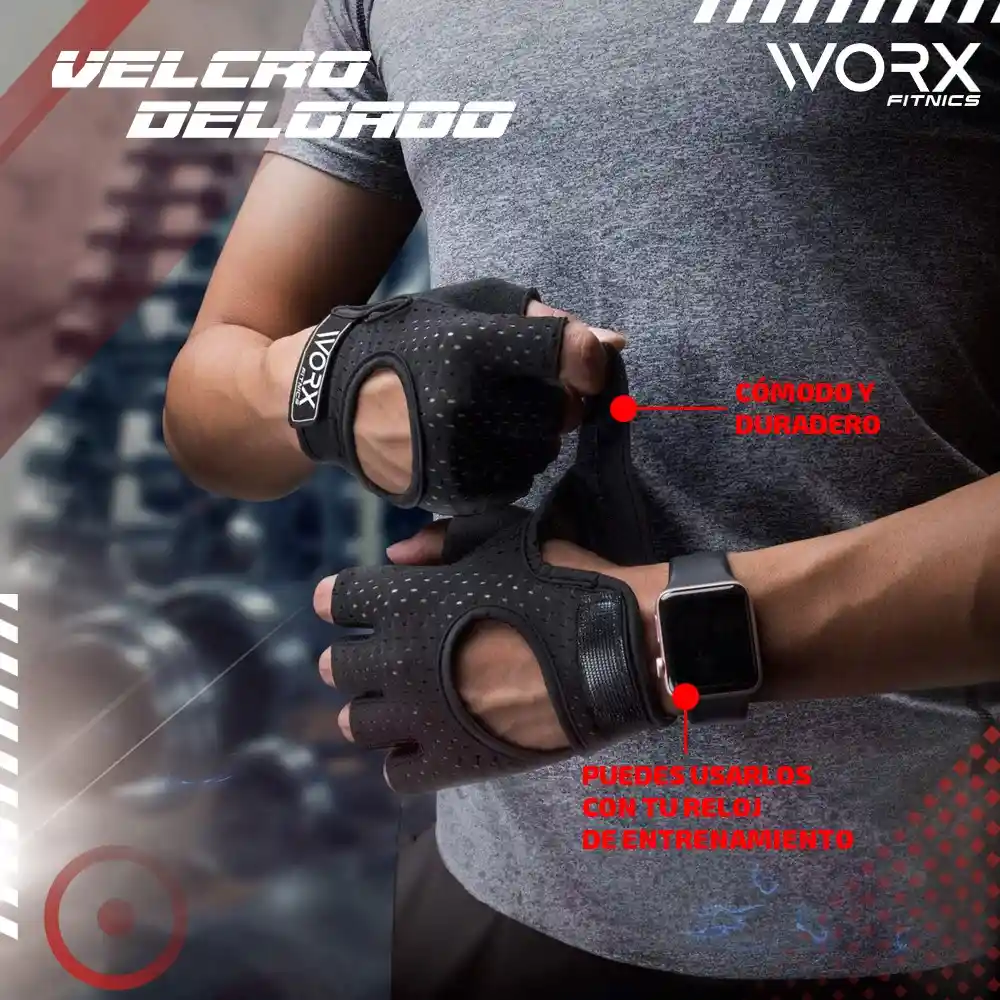 Guantes Gym Worx Entrenamiento Levantamiento Pesas - M