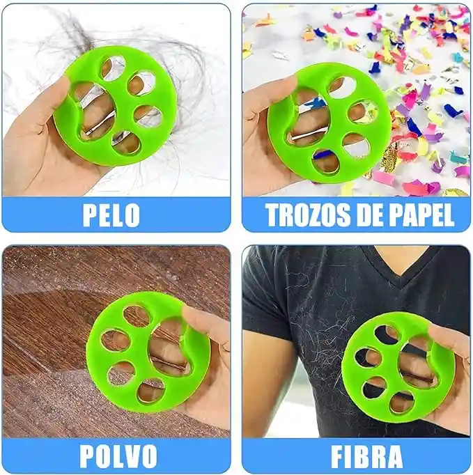 Quitapelos Huellita Quita Pelos ( Quita Pelos De Ropa, Sofa Puedes Poner El Lavadora Para Recoger Pelos Y Papel 8 Cm