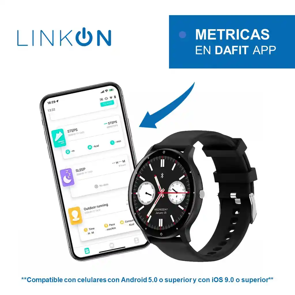 Reloj Inteligente Tactil Smartwatch Linkon Android Ios