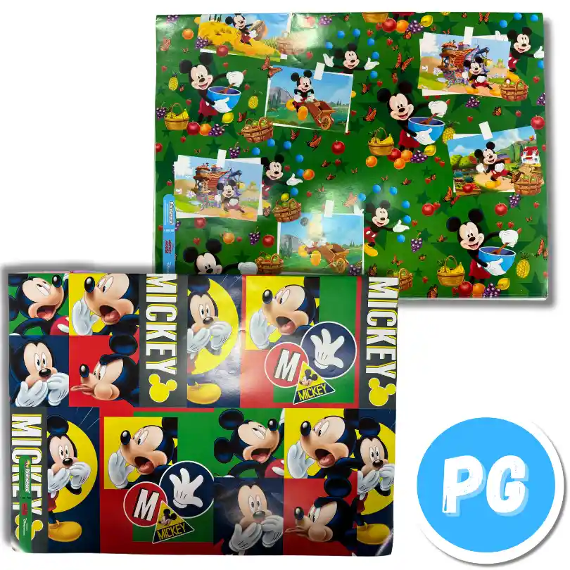 Paquete De Papel Regalo X10 Pliegos (70x100 Centimetros) De Mickey Mouse Disney (del Mismo Motivo Los 10 Pliegos)