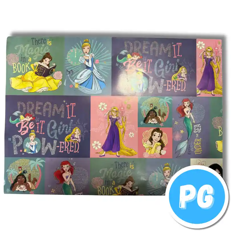 Paquete De Papel Regalo X10 Pliegos (70x100 Centimetros) De Princesas De Disney (del Mismo Motivo Los 10 Pliegos)