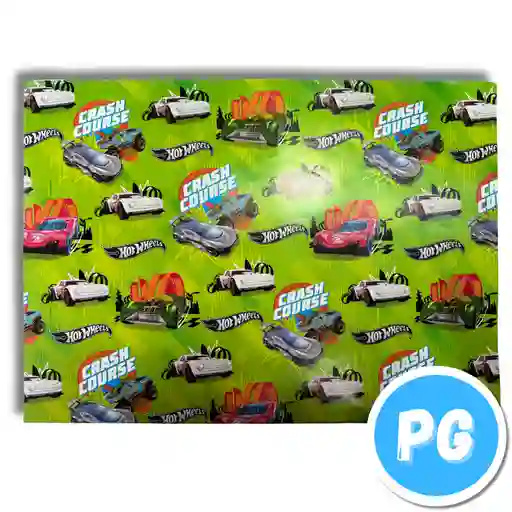 Paquete De Papel Regalo X10 Pliegos (70x100 Centimetros) De Hot Wheels Carros (del Mismo Motivo Los 10 Pliegos)