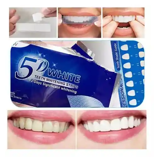 Tira De Gel Blanqueador Dental 5d White X7 Pares Banditas