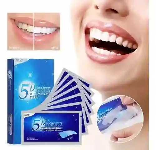 Tira De Gel Blanqueador Dental 5d White X7 Pares Banditas