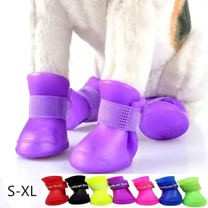 Botas Para Perros Talla L Zapatos Impermeables Para Mascotas Talla L ( Razas Guias Shih Tzu ) Verde , Azul ,rojo,rosado ,negro