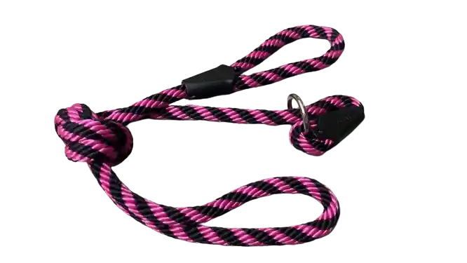 Collar De Ahogo Para Perros Pequeño Fucsia Con Negro