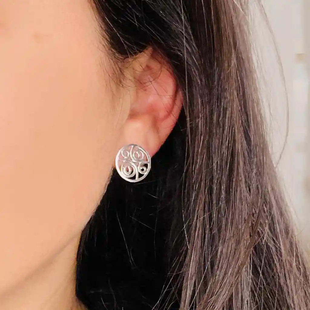 Aretes Espiral De Plata