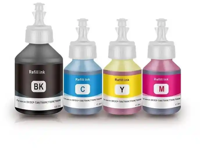 Combo De Botellas De Tinta Brother Btd60bk Negro Y Colores Bt5001 Genericas