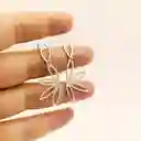 Aretes Flor Crisantemo De Plata