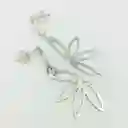 Aretes Flor Crisantemo De Plata