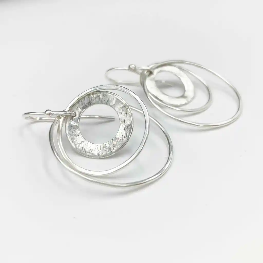 Aretes Argollas De Plata