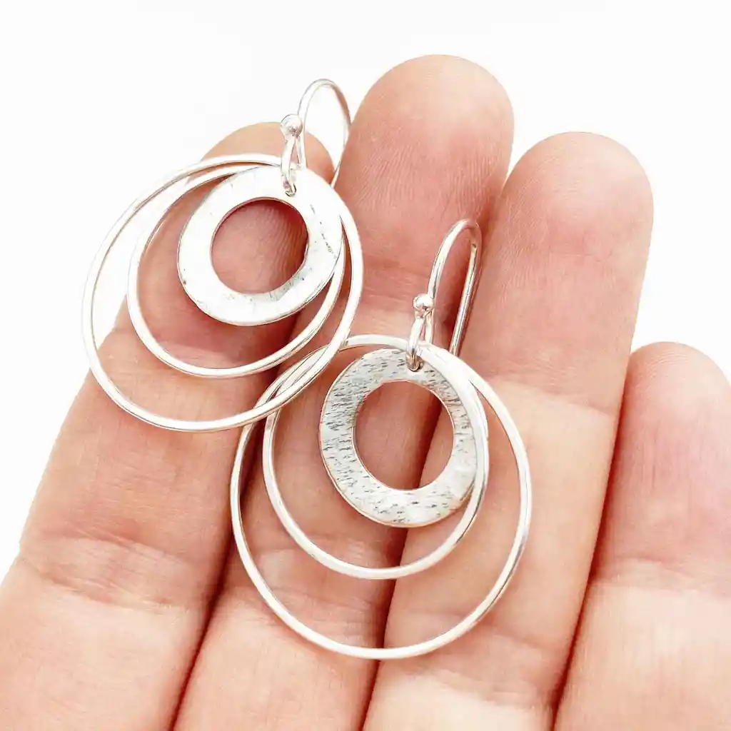 Aretes Argollas De Plata