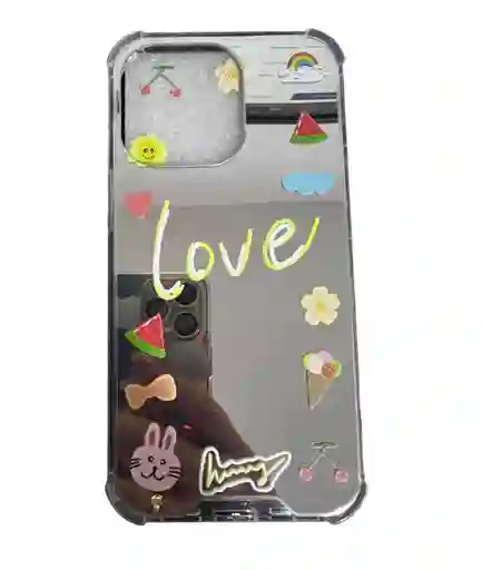 Funda Case Para Iphone 13 Pro Efecto Espejo Love