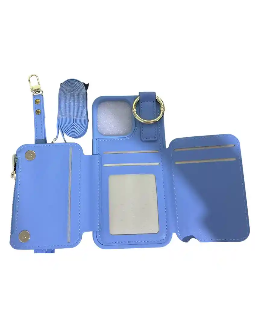 Funda Case Para Iphone 13 Pro Con Porta Tarjetas Azul