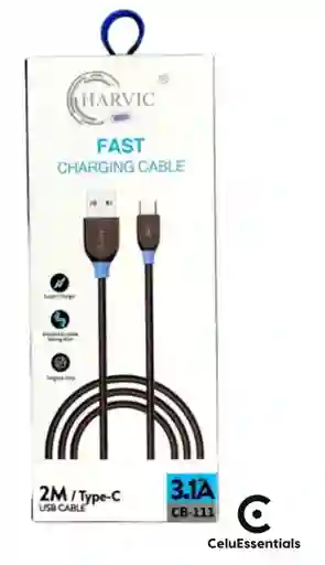 Cable Cargador Android Usb A Tipo C Carga Rapida 2 Metros