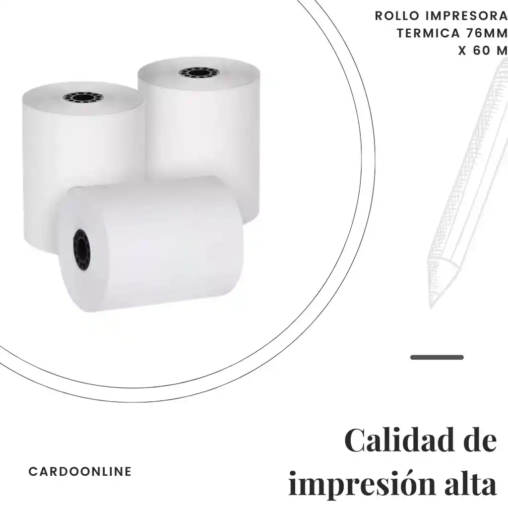 Rollo Impresora Termica 76 Mm Con Copia