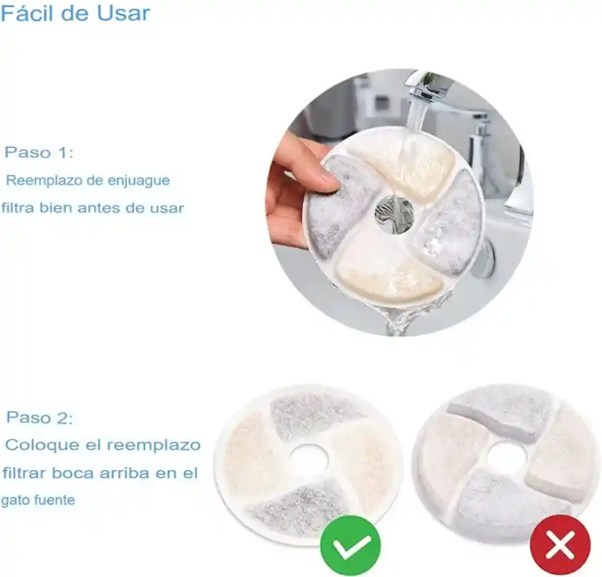 Filtros Cuadrados De Carbon Repuesto Para Fuente De Agua 4ud