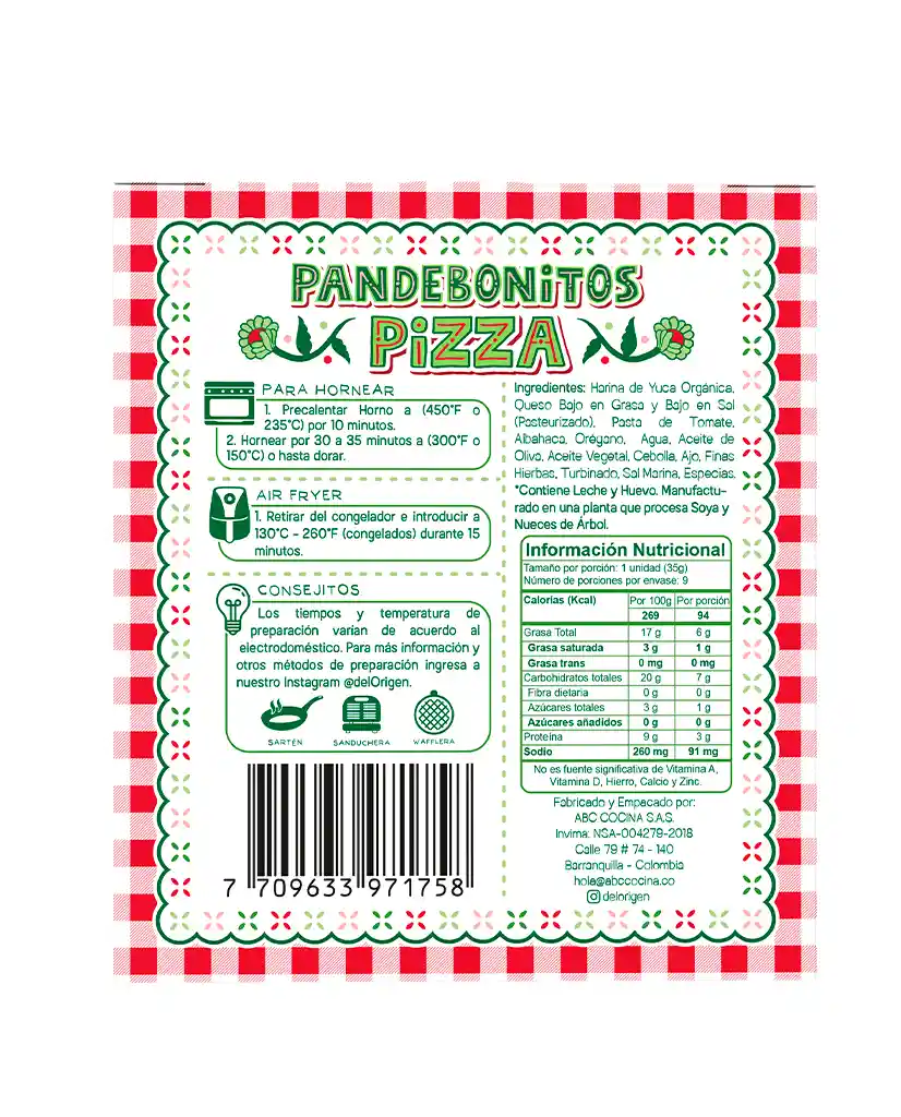 Pandebonitos Pizza Del Origen 9 Unds