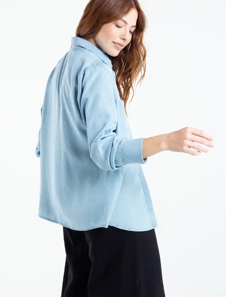 Camisa Fleur Azul Indigo Medio Tallas Mujer 415e352 Naf Naf