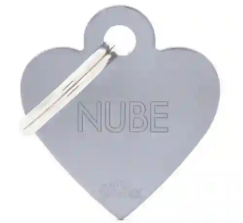 Placa Gris Corazón Pequeño Aluminio My Family