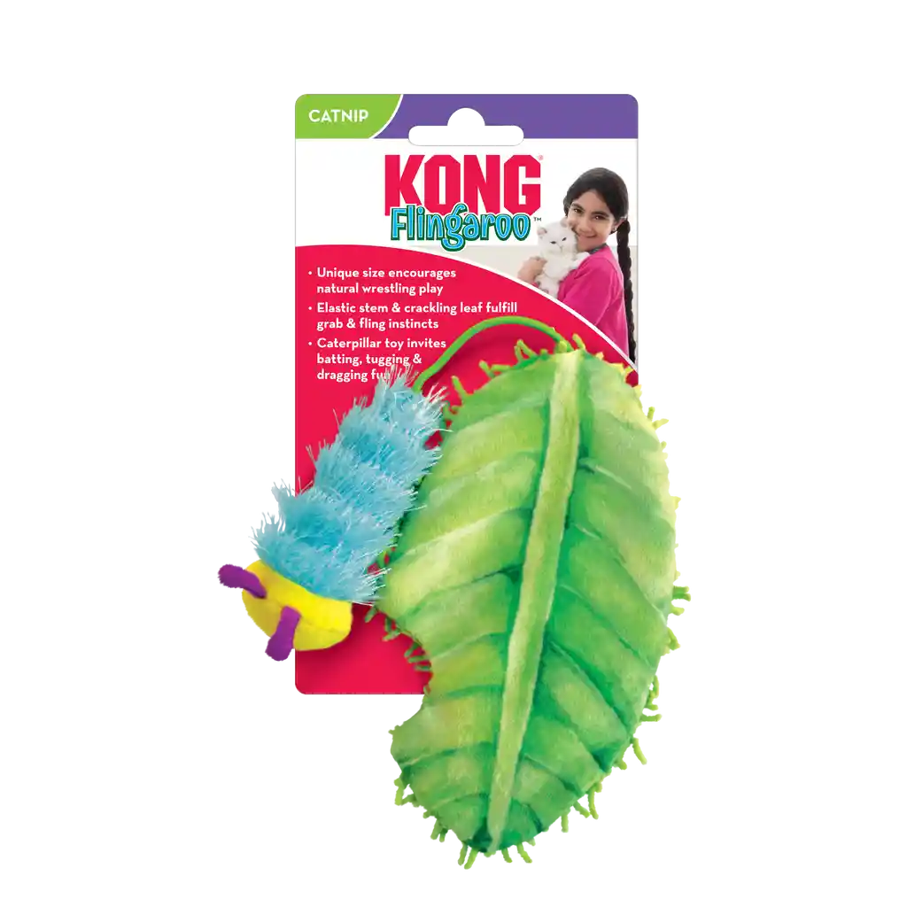 Kong Gato Juguete Flingaroo Caterpillar - Oruga