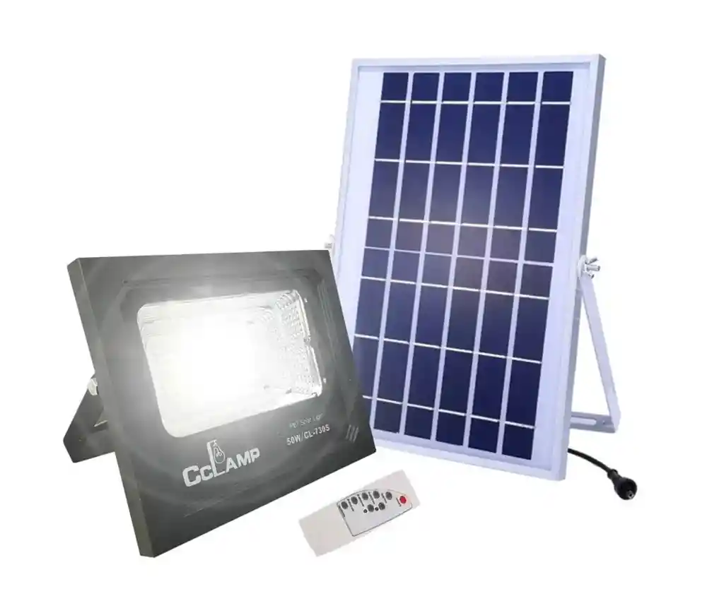 Reflector Lampara Led Panel Solar Exterior 50w Recargable