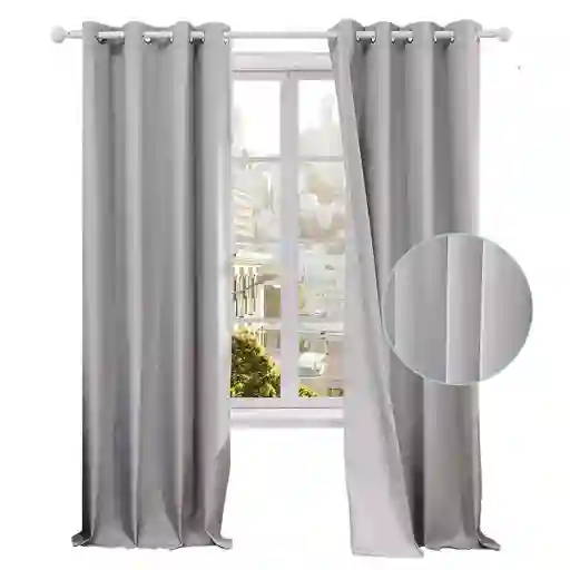 Cortina 100% Blackout Engomada Termica Set 2 Casatua 140x220