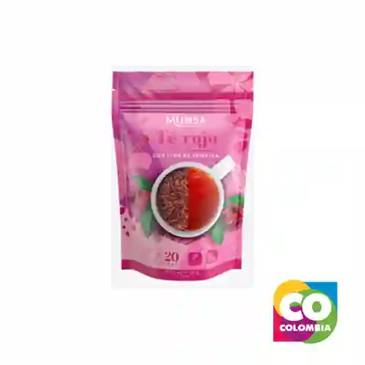 Té Rojo Con Flor De Jamaica Marca Munsa Embalaje De 1 Unidad Por 20