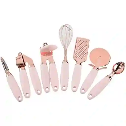 Juego De Accesorios Para Cocina 7 Piezas Oro Rosa Utensilios