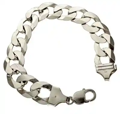 Pulsera En Acero Dorada O Plateada Grande Y Gruesa Para Hombre (21.5 Cm De Diámetro), No Mancha La Piel, No Se Descoloriza