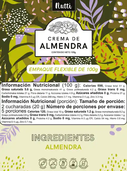 Nutti Crema De Almendra Flexible 100g