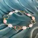 Pulsera Argollas Doradas Con Perlas Naturales