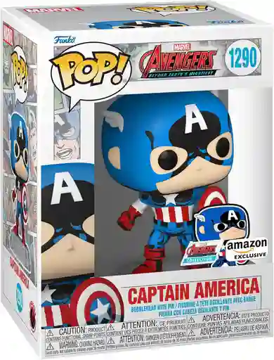 Funko Pop The Avengers: Captain America Con Pin Edicion 60 Aniversario