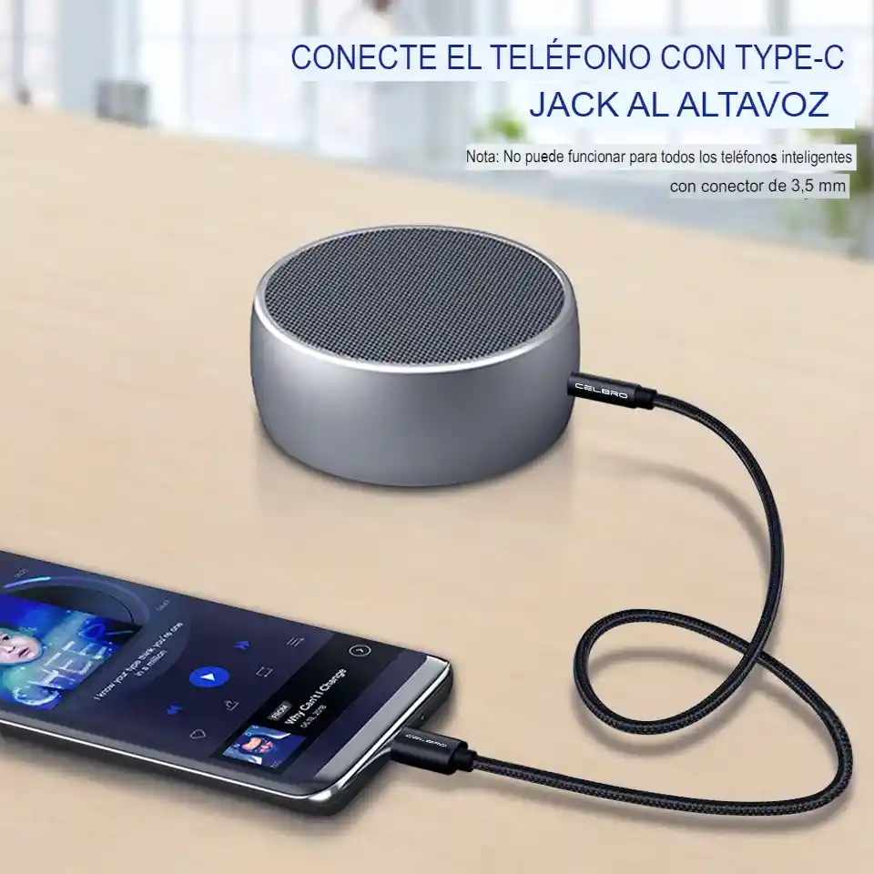 Cable De Audio Celbro Usb Tipo C A Auxiliar De 3,5mm De 1m