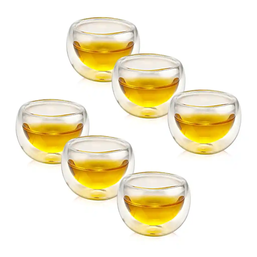 Shot Taza Doble Pared Vidrio Borosilicato 50ml Espresso X6