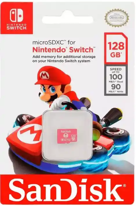 Memoria Sandisk Micro Sd Nintendo Switch 128gb Mario