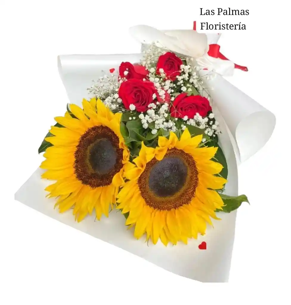 Ramo De Girasoles Y Rosas Para Regalar Flores