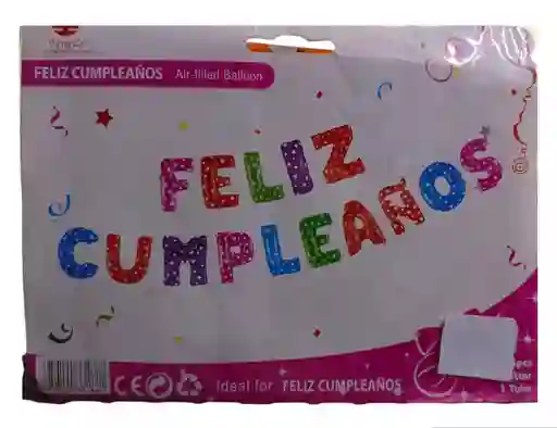 Letras Metalizadas Feliz Cumpleaños Estrella Colores Variados X15 Und